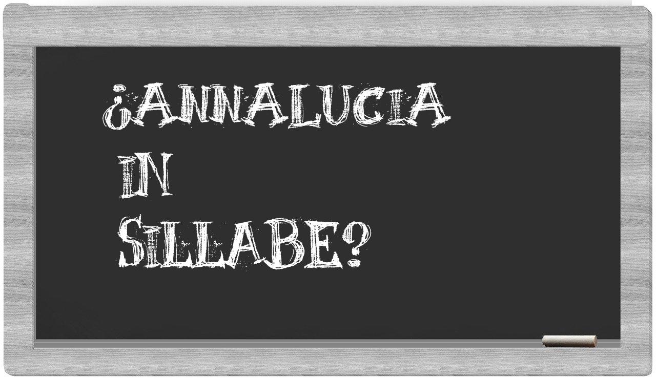 ¿Annalucia en sílabas?