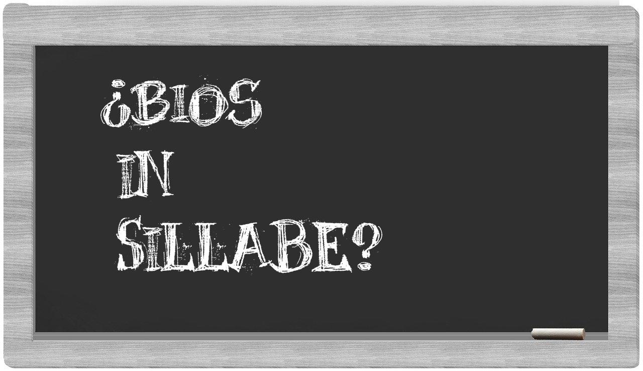 ¿BIOS en sílabas?