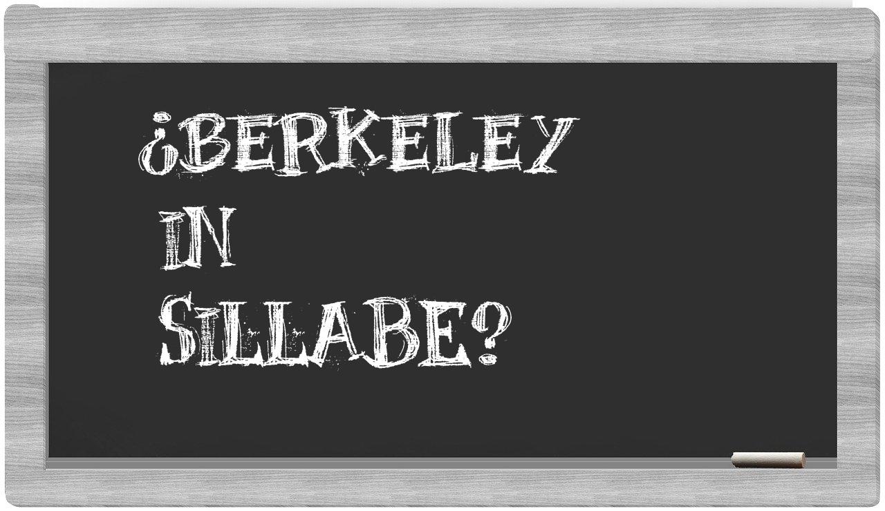 ¿Berkeley en sílabas?