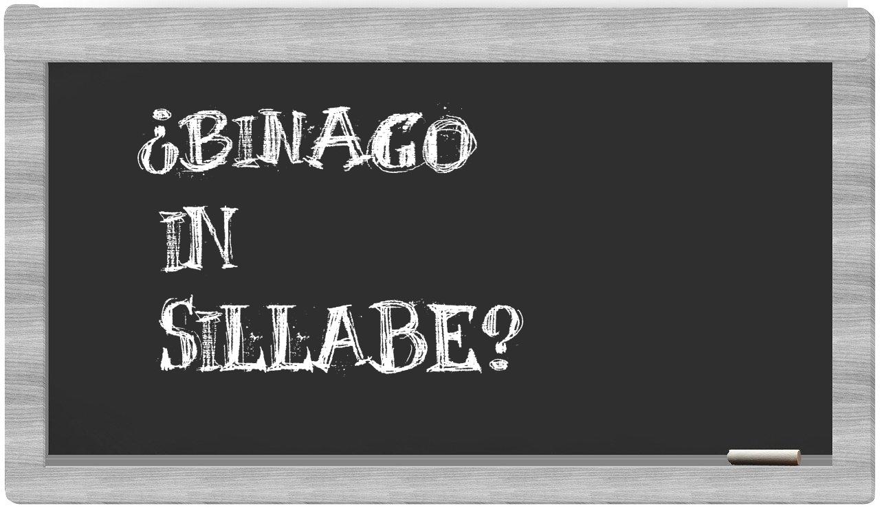 ¿Binago en sílabas?