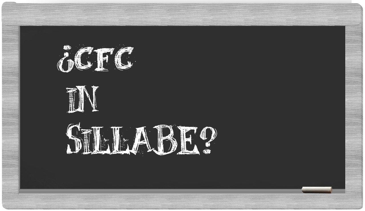 ¿CFC en sílabas?