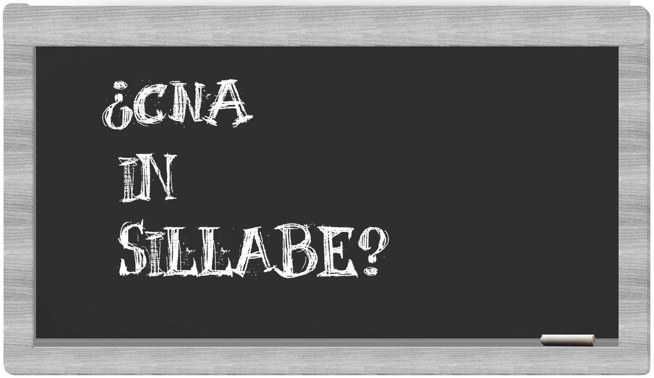 ¿CNA en sílabas?