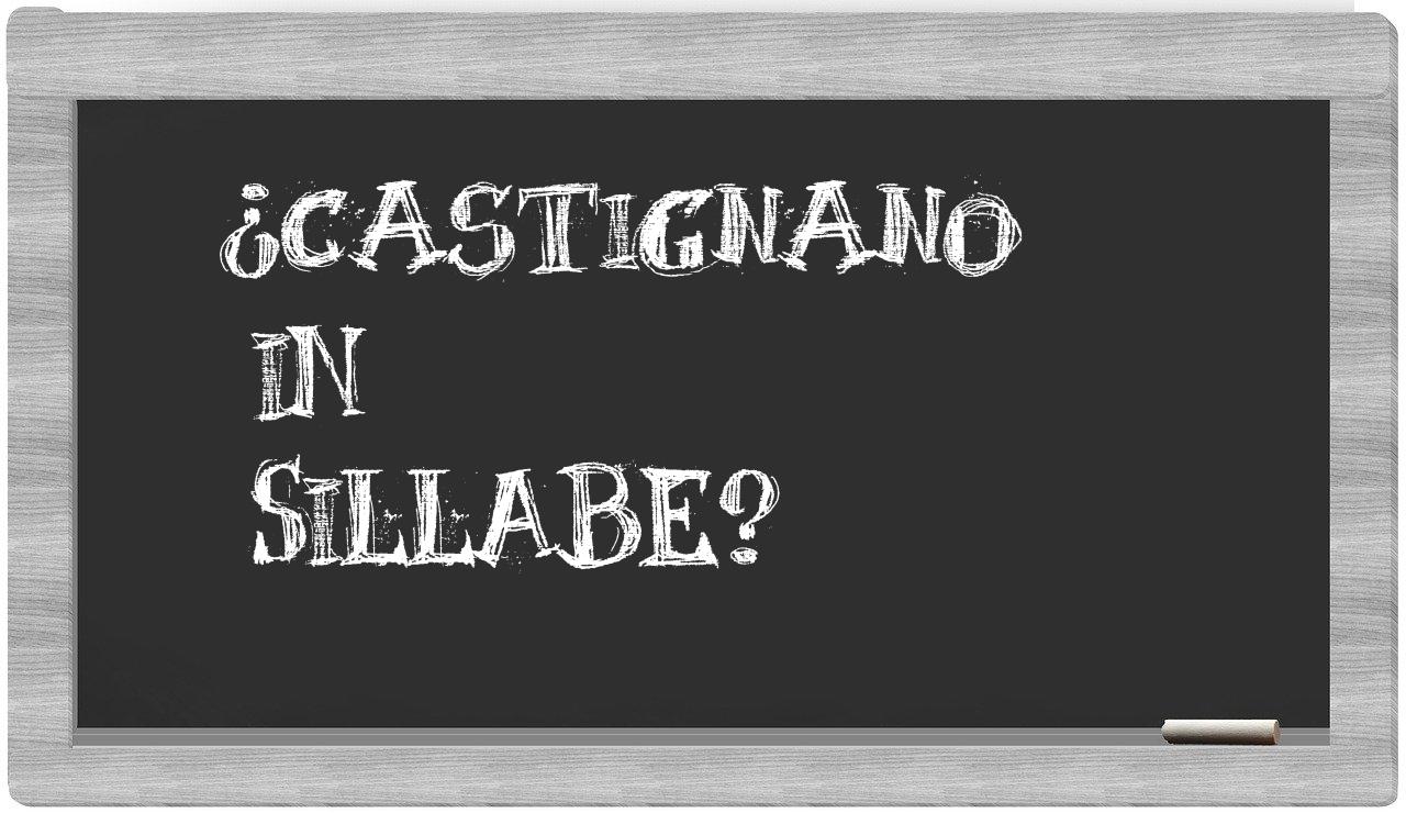 ¿Castignano en sílabas?