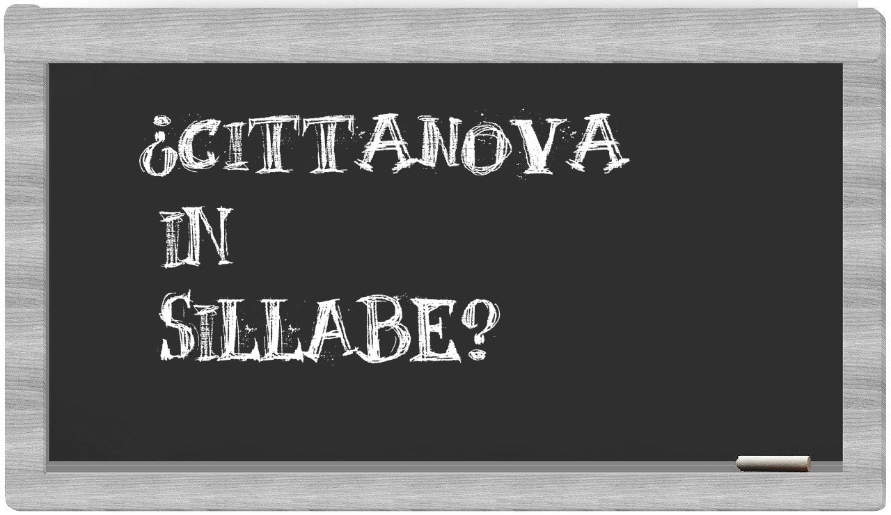 ¿Cittanova en sílabas?