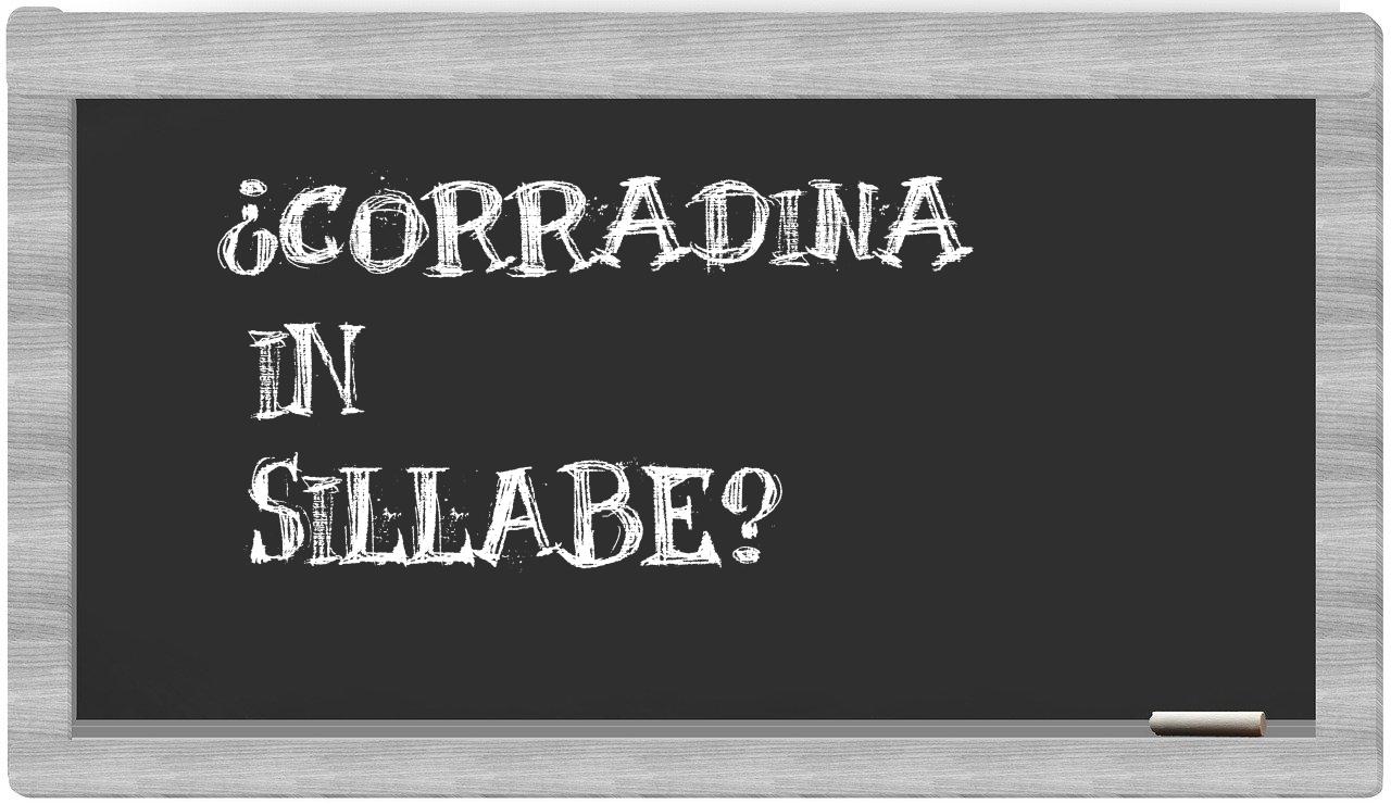 ¿Corradina en sílabas?