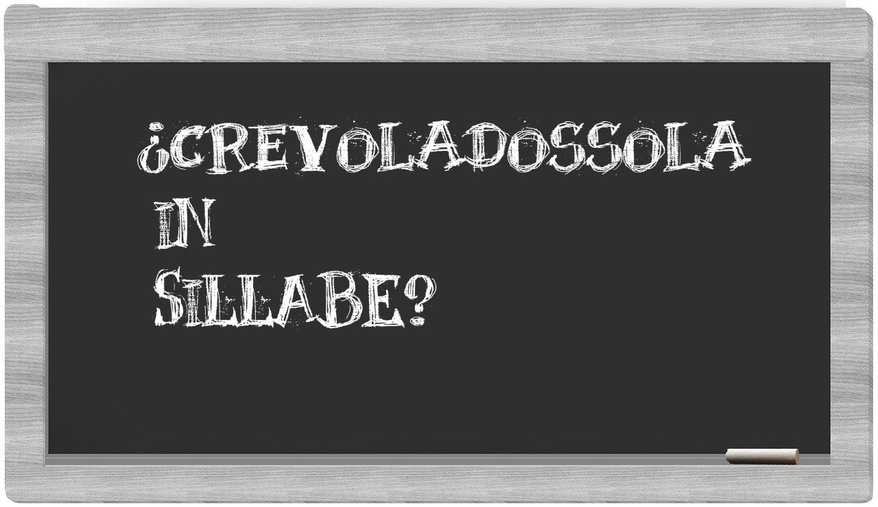 ¿Crevoladossola en sílabas?