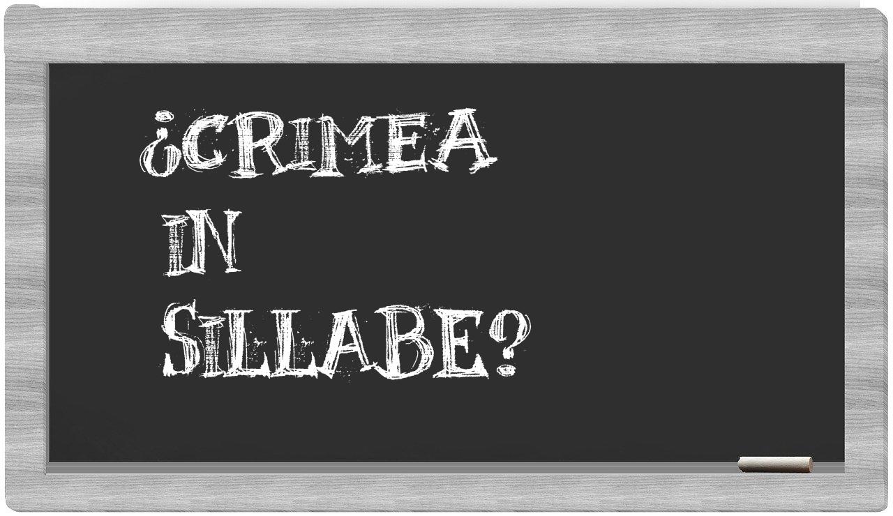 ¿Crimea en sílabas?