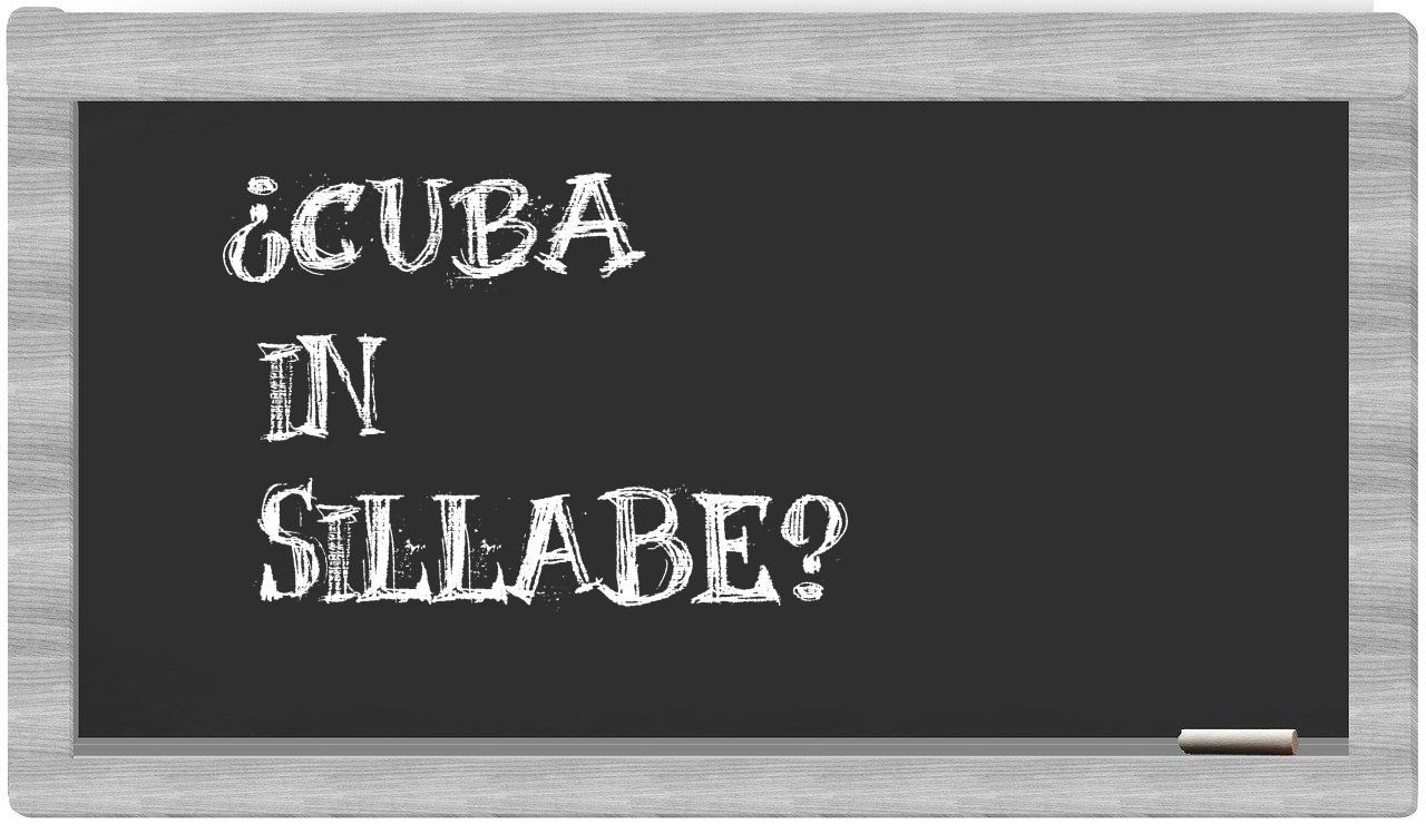 ¿Cuba en sílabas?
