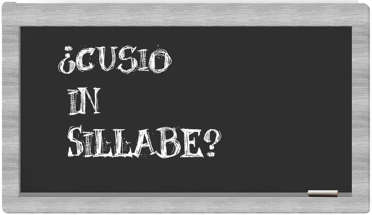 ¿Cusio en sílabas?