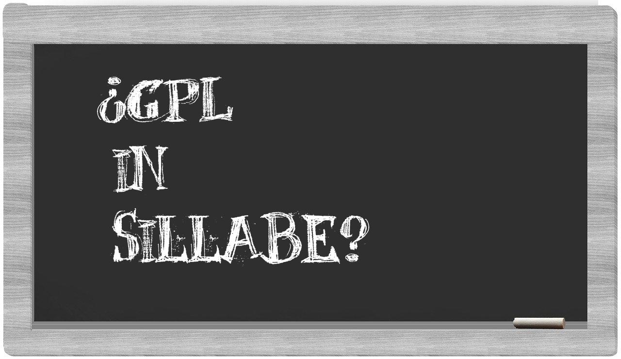 ¿GPL en sílabas?