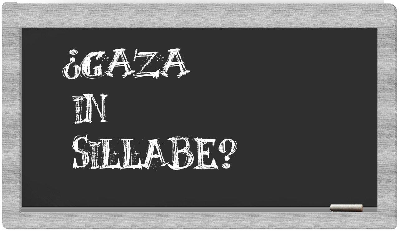 ¿Gaza en sílabas?