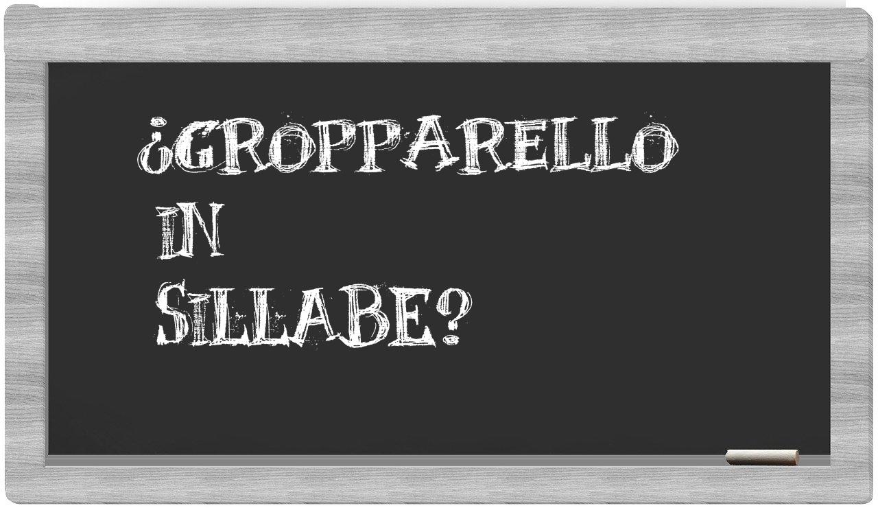 ¿Gropparello en sílabas?