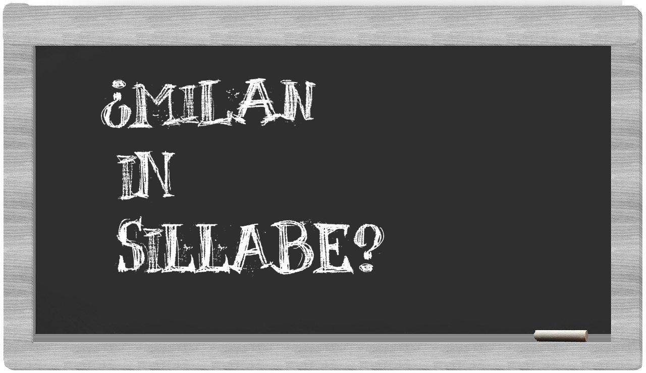 ¿Milan en sílabas?