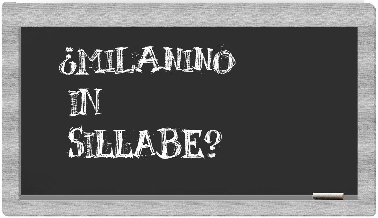¿Milanino en sílabas?