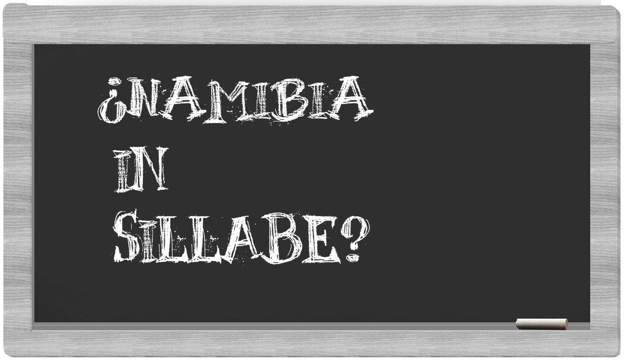 ¿Namibia en sílabas?