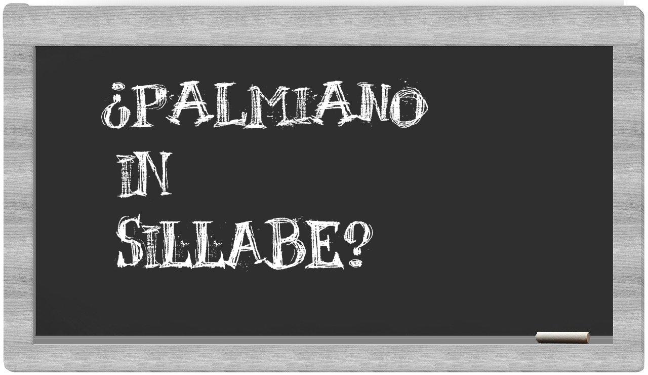 ¿Palmiano en sílabas?