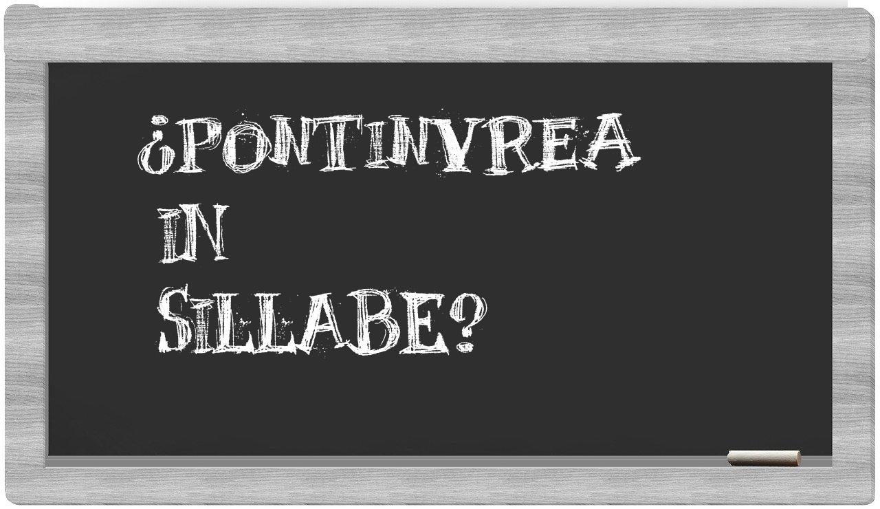 ¿Pontinvrea en sílabas?