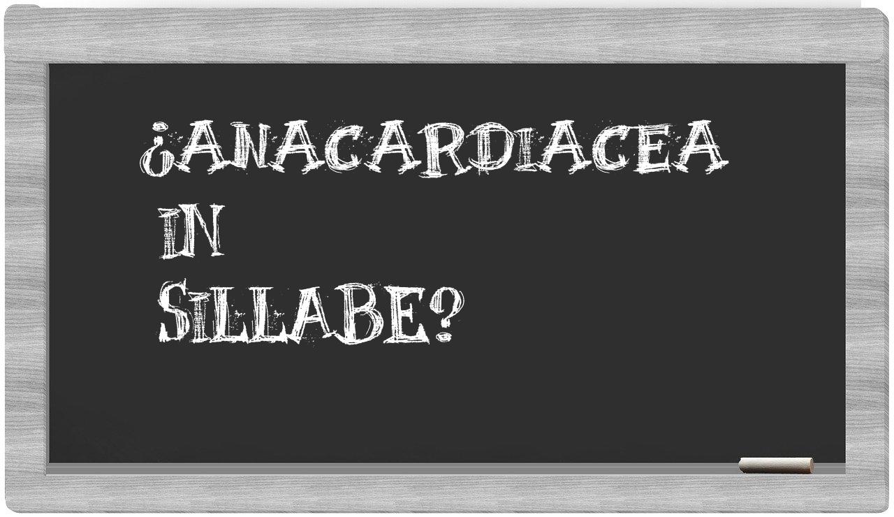 ¿anacardiacea en sílabas?