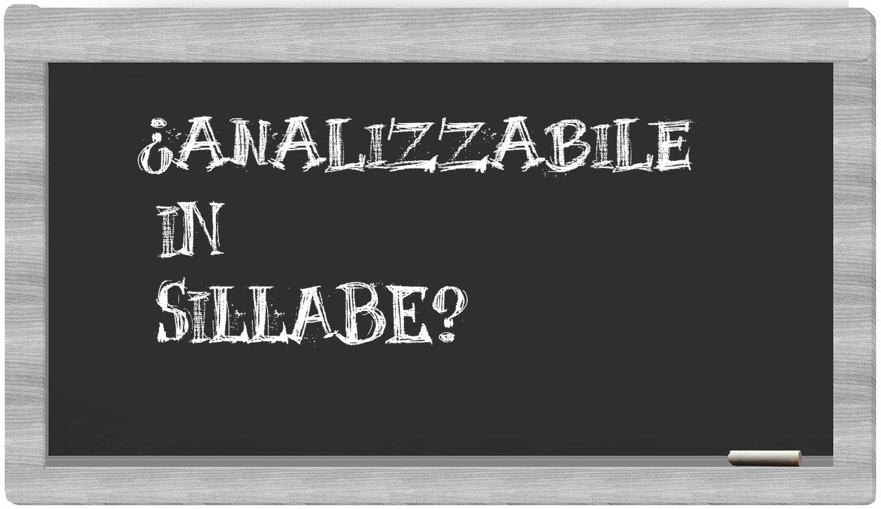 analizzabile in syllables
