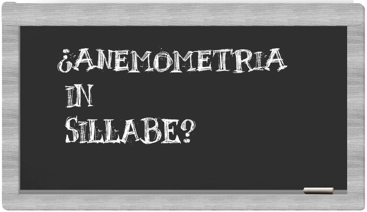 ¿anemometria en sílabas?