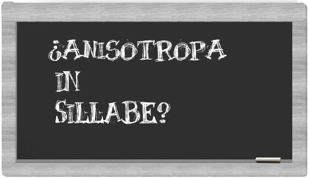 ¿anisotropa en sílabas?