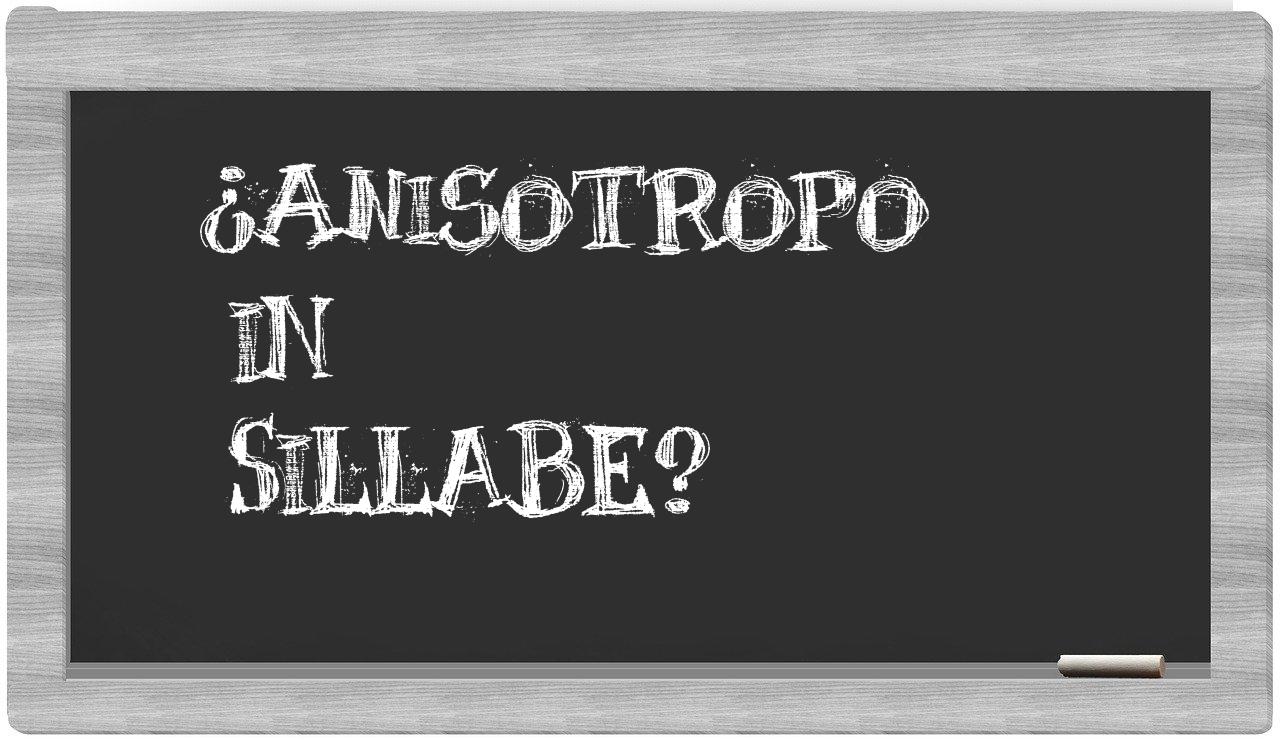 ¿anisotropo en sílabas?