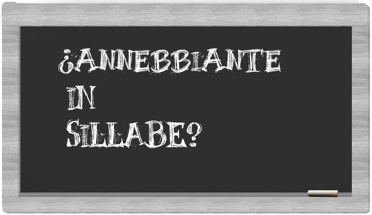 ¿annebbiante en sílabas?