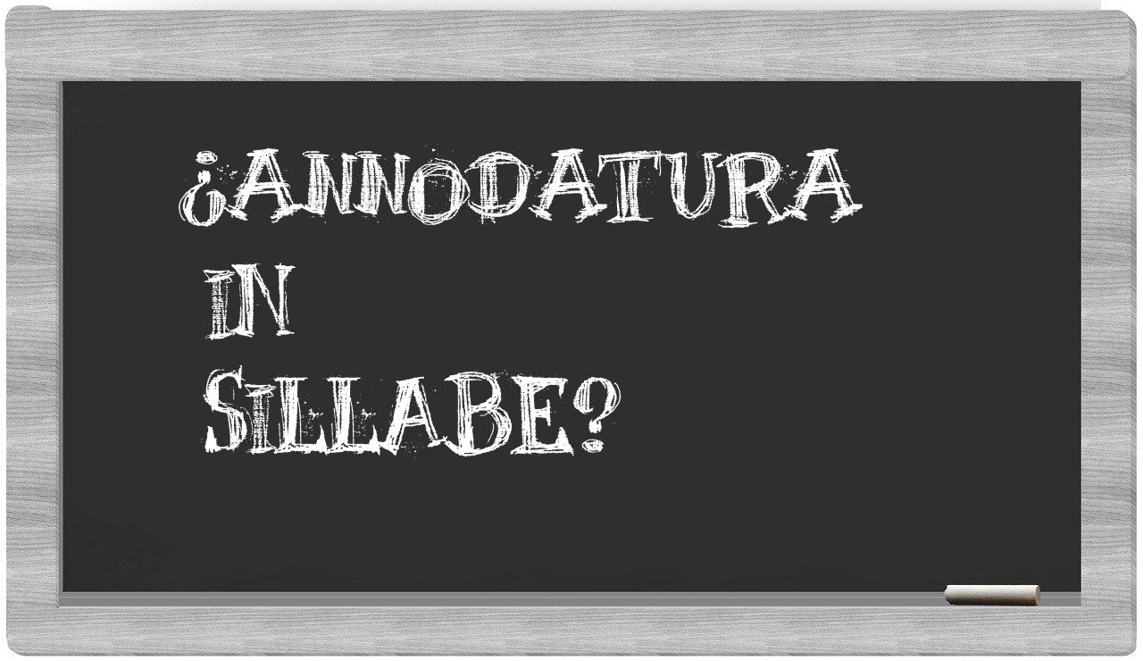 ¿annodatura en sílabas?