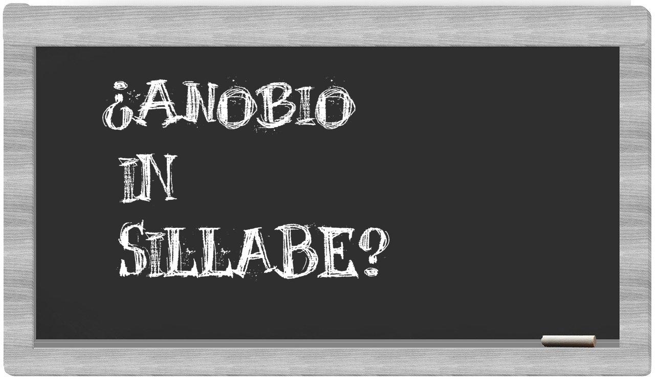 ¿anobio en sílabas?