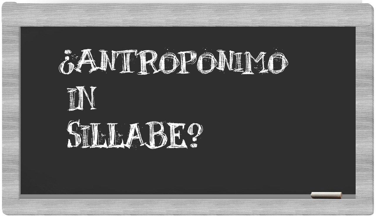 antroponimo in syllables