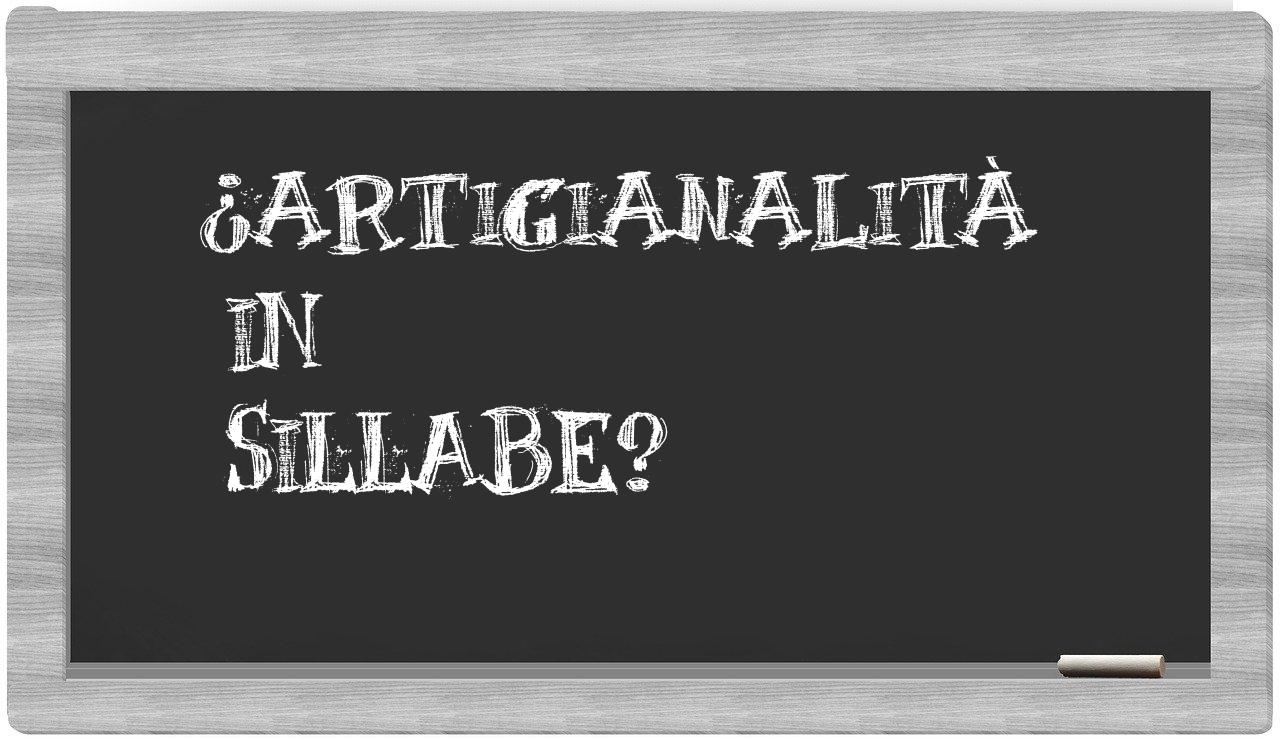 ¿artigianalità en sílabas?