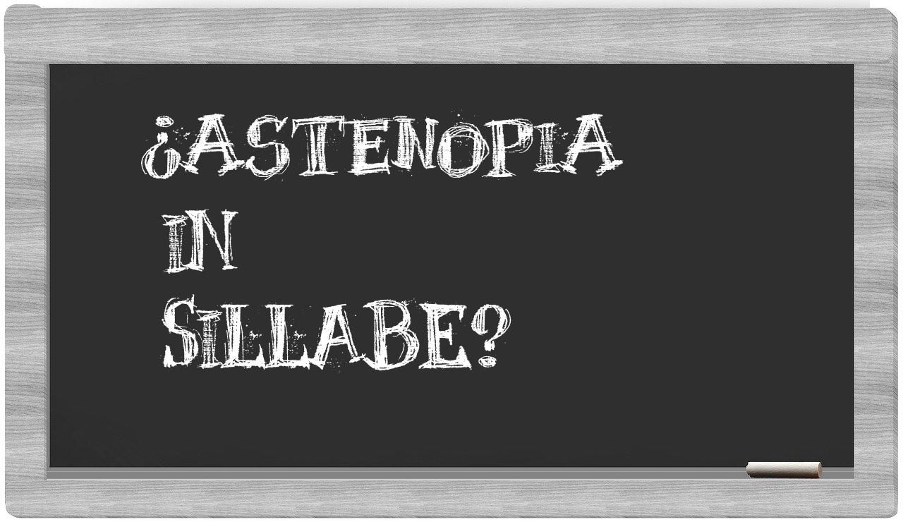 ¿astenopia en sílabas?