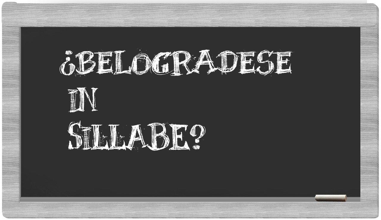 ¿belogradese en sílabas?