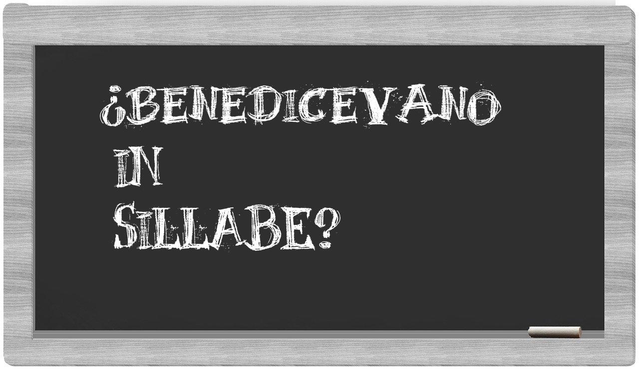 ¿benedicevano en sílabas?