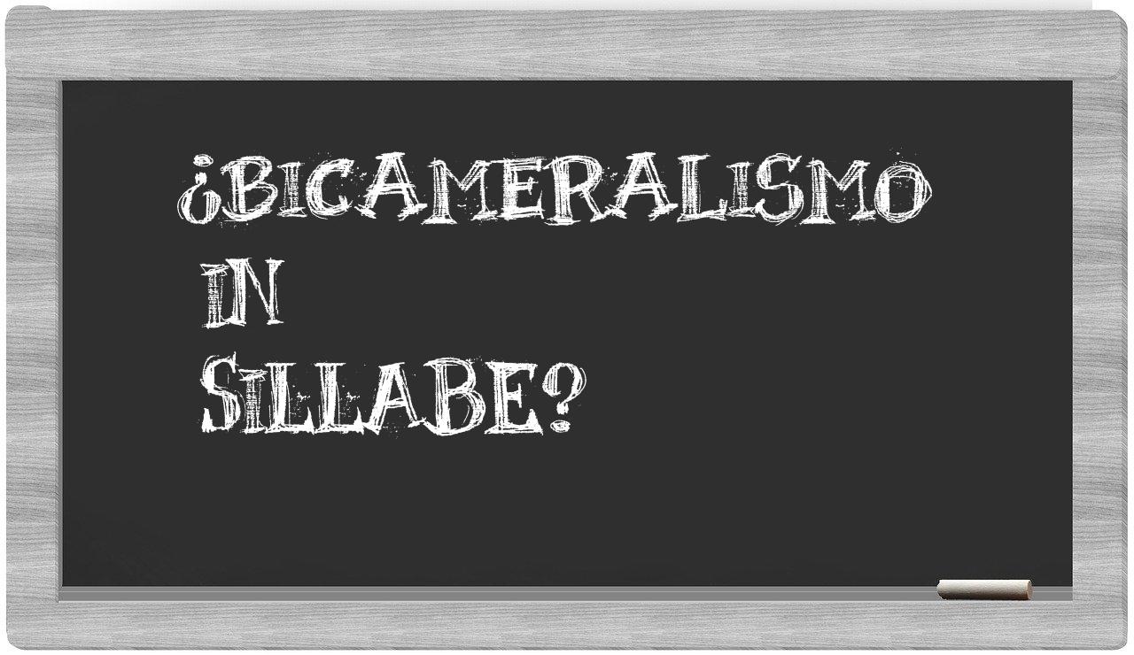 ¿bicameralismo en sílabas?