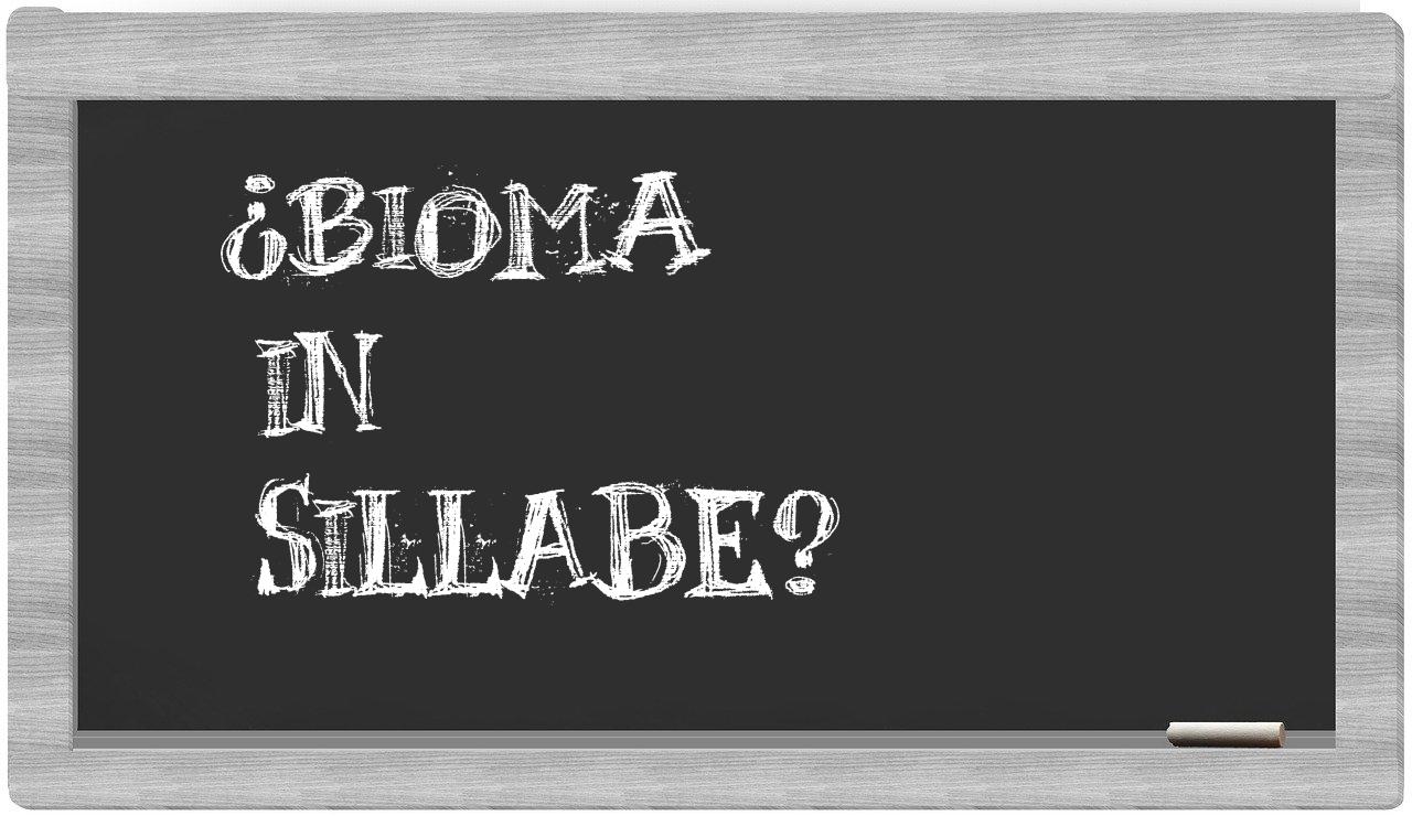 ¿bioma en sílabas?