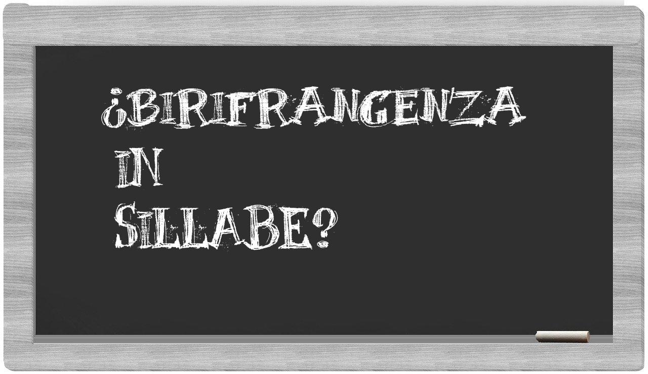 ¿birifrangenza en sílabas?