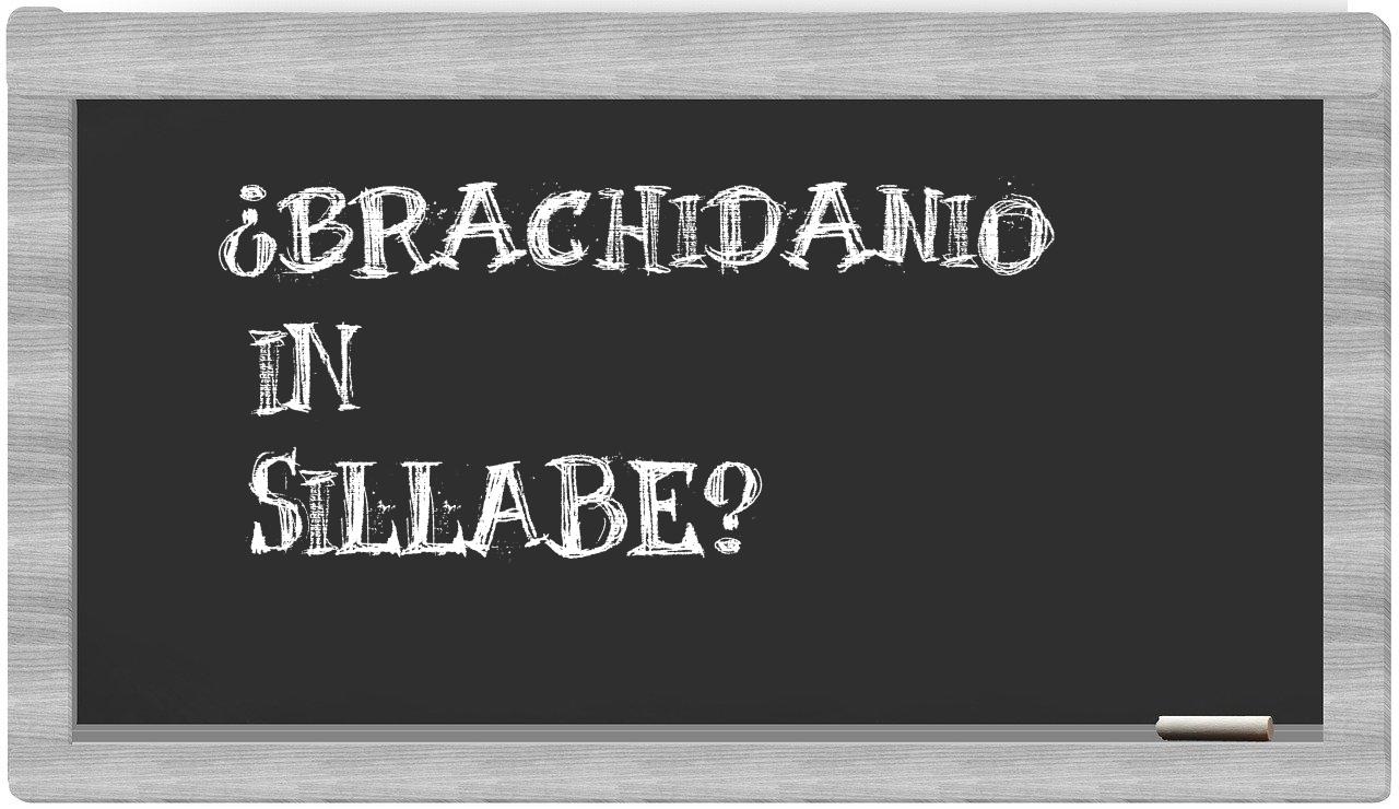 ¿brachidanio en sílabas?