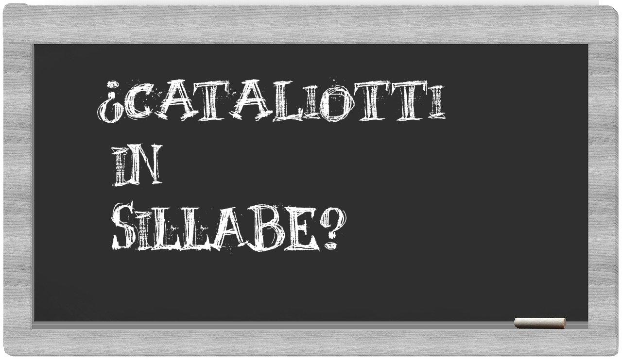¿cataliotti en sílabas?