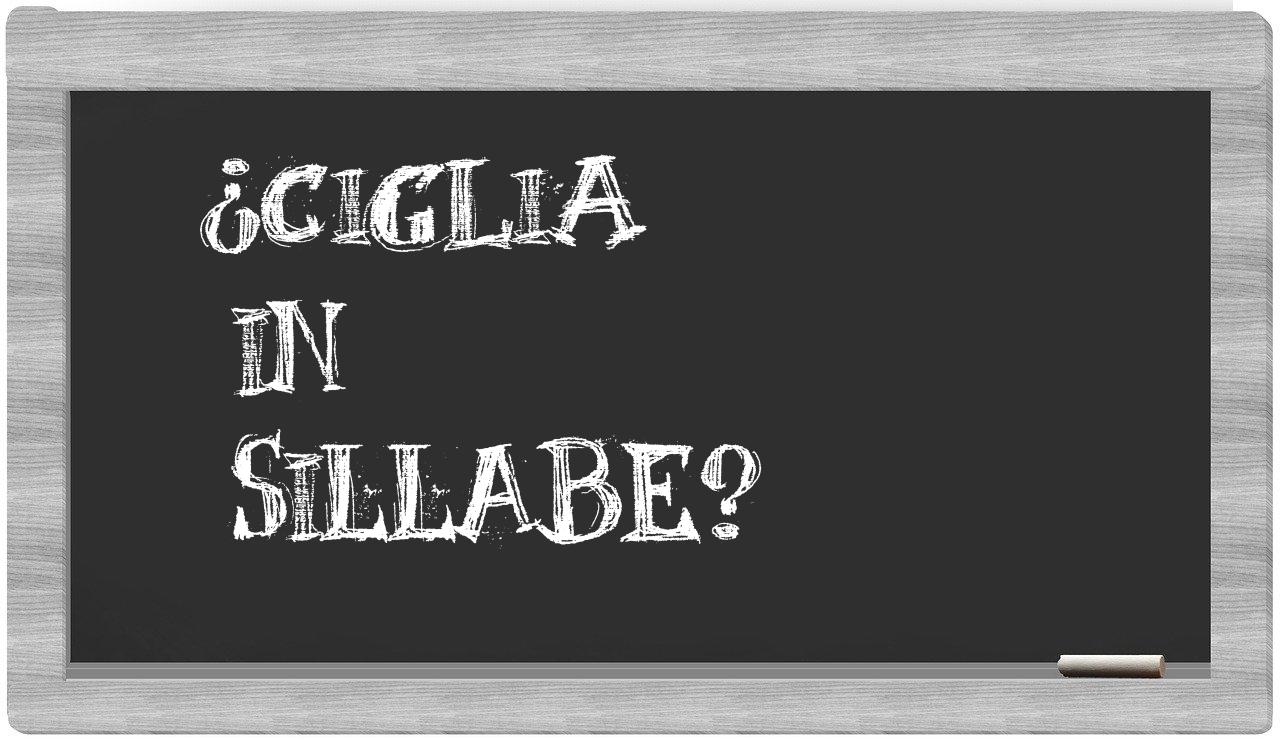 ¿ciglia en sílabas?