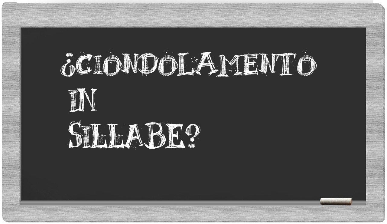 ¿ciondolamento en sílabas?