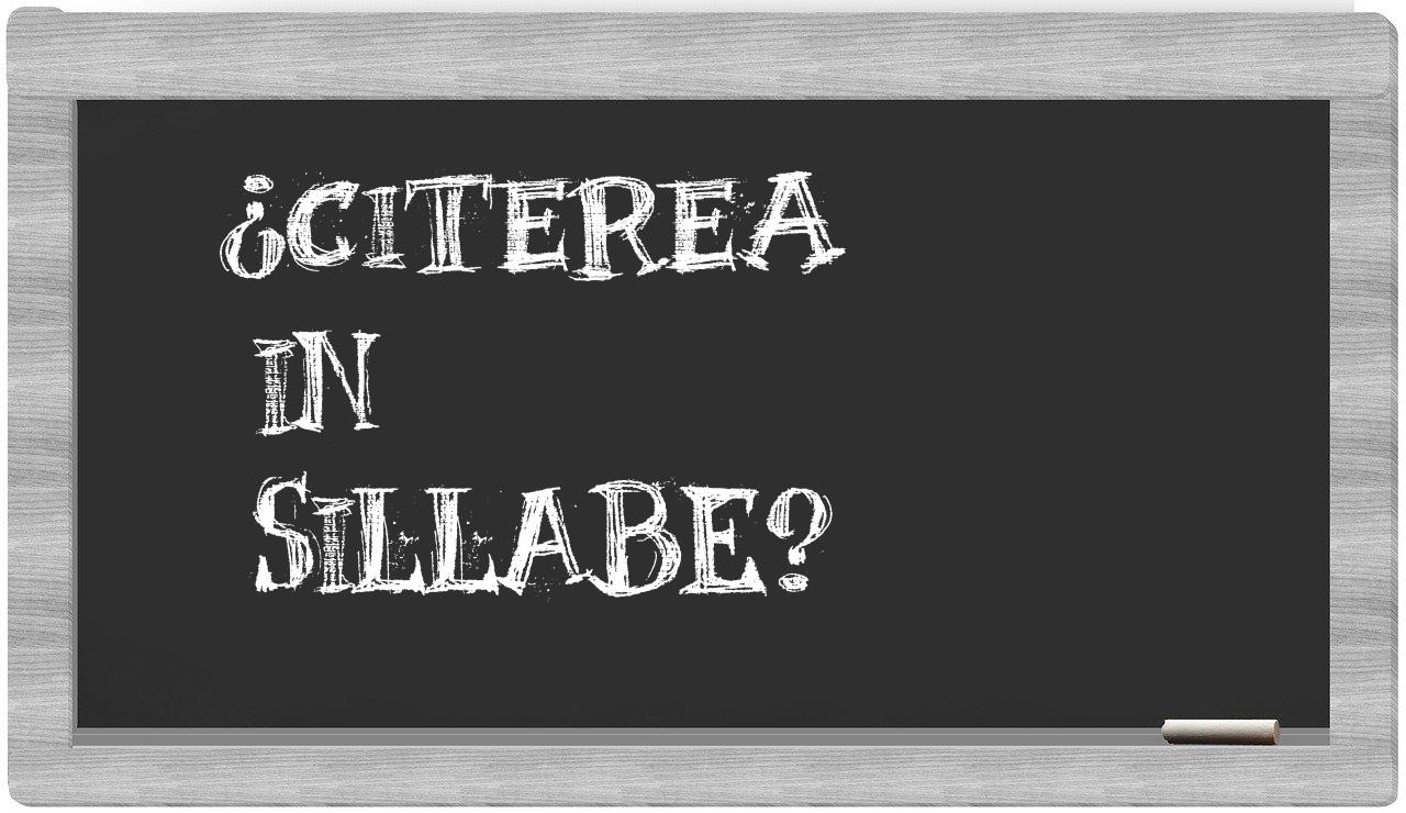 ¿citerea en sílabas?