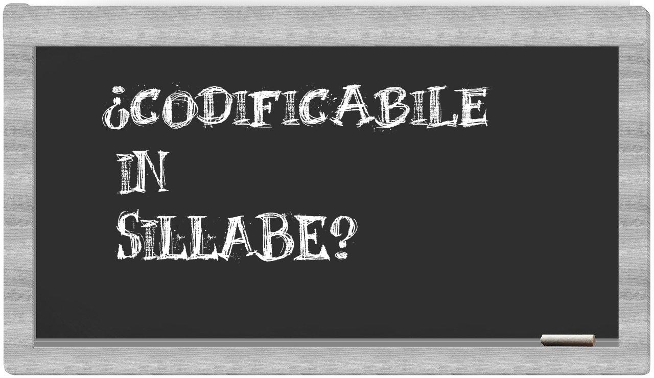 codificabile in syllables