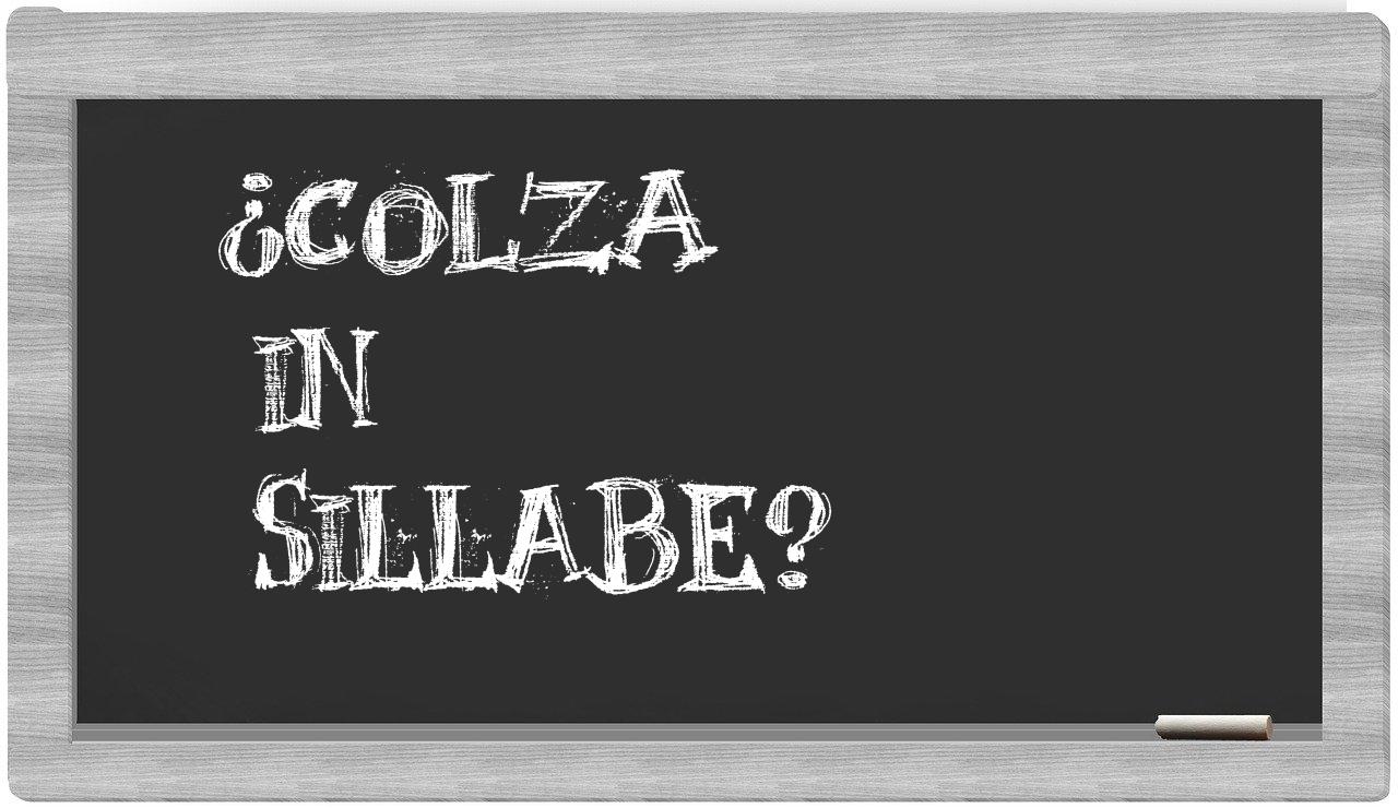 ¿colza en sílabas?