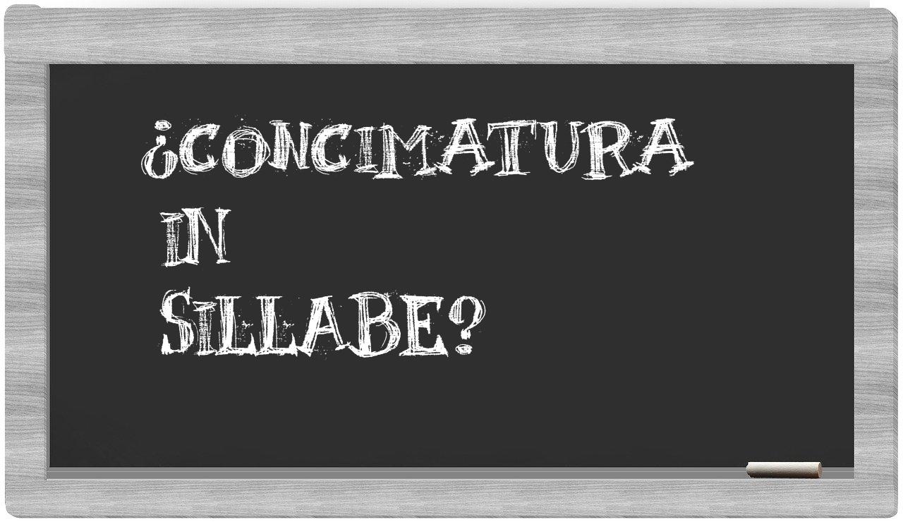 ¿concimatura en sílabas?