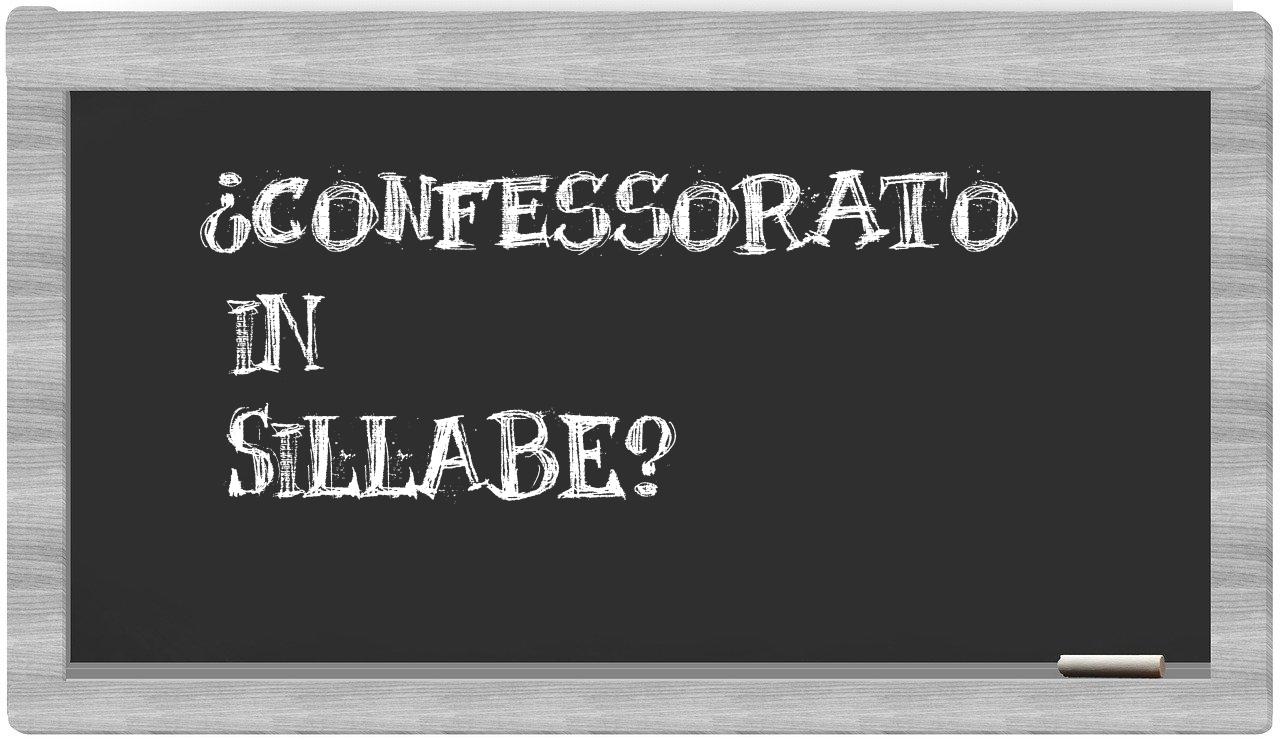 confessorato in syllables