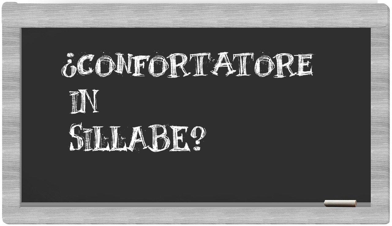 ¿confortatore en sílabas?