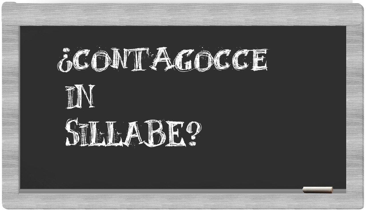 ¿contagocce en sílabas?