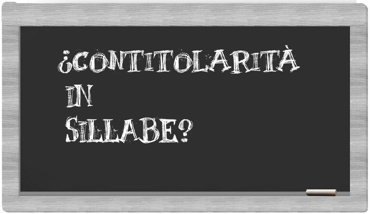 contitolarità in syllables