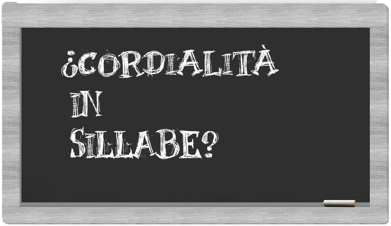 ¿cordialità en sílabas?